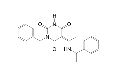 (5Z)-1-benzyl-5-{1-[(1-phenylethyl)amino]ethylidene}-2,4,6(1H,3H,5H)-pyrimidinetrione