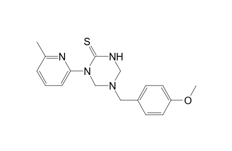 1,3,5-Triazine-2(1H)-thione, tetrahydro-5-[(4-methoxyphenyl)methyl]-1-(6-methyl-2-pyridinyl)-