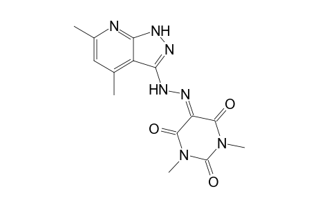5-[(4,6-dimethyl-2H-pyrazolo[3,4-b]pyridin-3-yl)hydrazinylidene]-1,3-dimethyl-1,3-diazinane-2,4,6-trione
