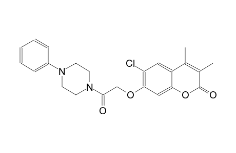 2H-1-benzopyran-2-one, 6-chloro-3,4-dimethyl-7-[2-oxo-2-(4-phenyl-1-piperazinyl)ethoxy]-