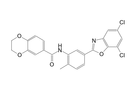 1,4-benzodioxin-6-carboxamide, N-[5-(5,7-dichloro-2-benzoxazolyl)-2-methylphenyl]-2,3-dihydro-