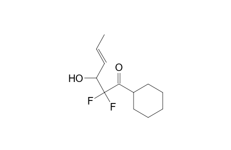 (E)-1-Cyclohexyl-2,2-difluoro-3-hydroxy-4-hexen-1-one