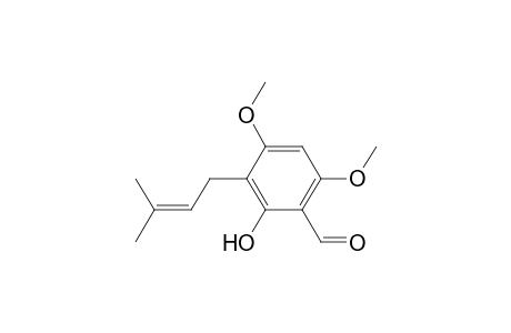 2-Hydroxy-4,6-dimethoxy-3-(3-methylbut-2-en-1-yl)benzaldehyde