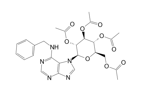(2R,3R,4S,5R,6R)-2-(acetoxymethyl)-6-(6-(benzylamino)-7H-purin-7-yl)tetrahydro-2H-pyran-3,4,5-triyl triacetate