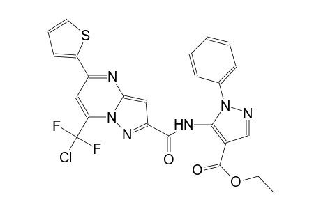 1H-pyrazole-4-carboxylic acid, 5-[[[7-(chlorodifluoromethyl)-5-(2-thienyl)pyrazolo[1,5-a]pyrimidin-2-yl]carbonyl]amino]-1-phenyl-, ethyl ester