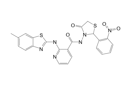 2-[(6-METHYL-1,3-BENZOTHIAZOL-2-YL)-AMINO]-N-[2-(2-NITRO-PHENYL)-4-OXO-1,3-THIAZOLIDIN-3-YL]-PYRIDINE-3-CARBOXAMIDE
