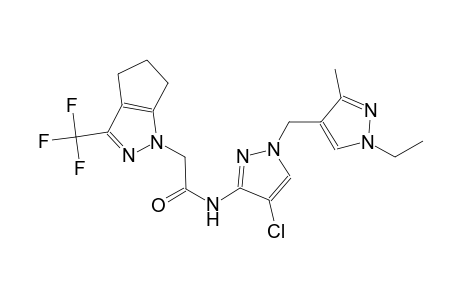 N-{4-chloro-1-[(1-ethyl-3-methyl-1H-pyrazol-4-yl)methyl]-1H-pyrazol-3-yl}-2-(3-(trifluoromethyl)-5,6-dihydrocyclopenta[c]pyrazol-1(4H)-yl)acetamide