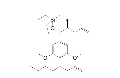 1-[3',5'-Dimethoxy-4'-(oct-1''-en-4''-yl)phenyl-2'-methylpent-4'-enyloxy]-triethylsilane