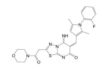 (6E)-6-{[1-(2-fluorophenyl)-2,5-dimethyl-1H-pyrrol-3-yl]methylene}-5-imino-2-[2-(4-morpholinyl)-2-oxoethyl]-5,6-dihydro-7H-[1,3,4]thiadiazolo[3,2-a]pyrimidin-7-one