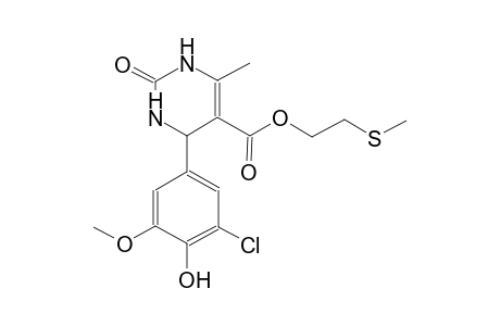 5-pyrimidinecarboxylic acid, 4-(3-chloro-4-hydroxy-5-methoxyphenyl)-1,2,3,4-tetrahydro-6-methyl-2-oxo-, 2-(methylthio)ethyl ester