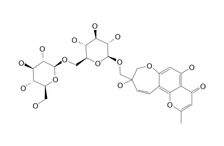 9-[(BETA-D-GLUCOPYRANOSYL-(1->6)-BETA-D-GLUCOPYRANOSYL)-OXY]-METHYL-8,11-DIHYDRO-5,9-DIHYDROXY-2-METHYL-4H-PYRANO-[2,3-G]-[1]-BENZOXEPIN-4-ONE