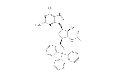 (1'R,2'R,3'R,4'R)-2-Amino-6-chloro-9-[3'-acetoxy-2'-bromo-4'-(triphenylmethoxymethyl)cyclopent-1'-yl]purine