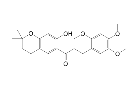 1-(7-hydroxy-2,2-dimethyl-chroman-6-yl)-3-(2,4,5-trimethoxyphenyl)propan-1-one