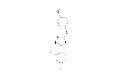 2-(4-METHOXYPHENYLAMINO)-5-(2,4-DIHYDROXYPHENYL)-1,3,4-THIADIAZOLE