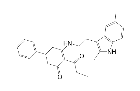 3-[2-(2,5-dimethyl-1H-indol-3-yl)ethylamino]-2-(1-oxopropyl)-5-phenyl-1-cyclohex-2-enone