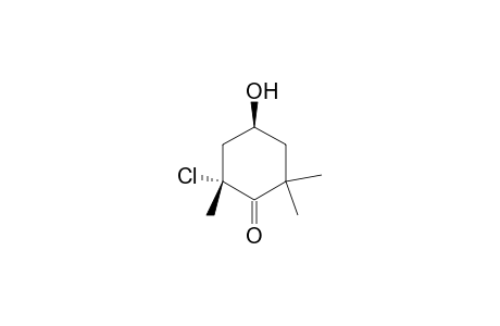 Cyclohexanone, 2-chloro-4-hydroxy-2,6,6-trimethyl-, (2R-trans)-