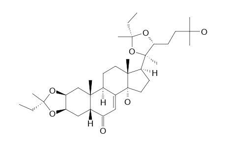 28-ALPHA,29-ALPHA-DIETHYL-28-BETA,29-BETA-DIMETHYL-2,3;20,22-BIS-O-METHYLIDENE-20-HYDROXY-ECDYSONE