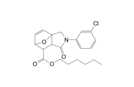 hexyl 3-(3-chlorophenyl)-4-oxo-10-oxa-3-azatricyclo[5.2.1.0~1,5~]dec-8-ene-6-carboxylate