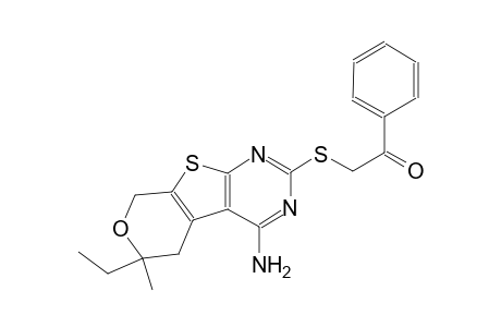 2-[(4-amino-6-ethyl-6-methyl-5,8-dihydro-6H-pyrano[4',3':4,5]thieno[2,3-d]pyrimidin-2-yl)sulfanyl]-1-phenylethanone