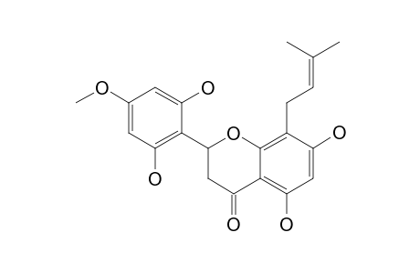 HETEROFLAVANONE-D;8-GAMMA,GAMMA-DIMETHYLALLYL-5,7,2',6'-TETRAHYDROXY-4'-METHOXYFLAVANONE