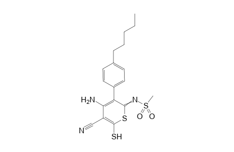 N-[4-Amino-5-cyano-6-sulfanyl-3-(4-pentylphenyl)-2H-thiopyran-2-ylidene]methanesulfonamide