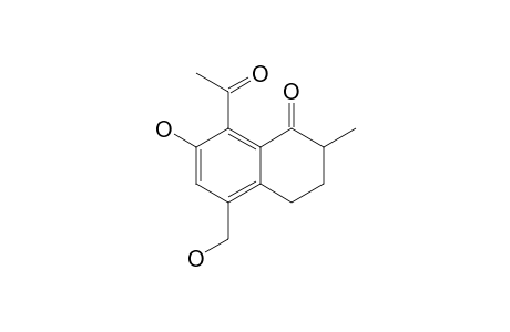 GOLDFUSSIN_B;4-ACETYL-3-HYDROXY-1-HYDROXYMETHYL-6-METHYL-5-OXO-5,6,7,8-TETRAHYDRONAPHTHALENE