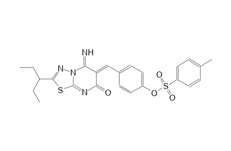 4-[(Z)-(2-(1-ethylpropyl)-5-imino-7-oxo-5H-[1,3,4]thiadiazolo[3,2-a]pyrimidin-6(7H)-ylidene)methyl]phenyl 4-methylbenzenesulfonate