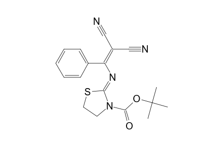 t-Butyl 2-[2',2'-dicyano-1'-phenylvinylimino]thiazolidine-3-carboxylate