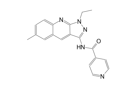 N-(1-ethyl-6-methyl-1H-pyrazolo[3,4-b]quinolin-3-yl)isonicotinamide
