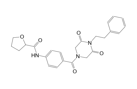 2-furancarboxamide, N-[4-[[3,5-dioxo-4-(2-phenylethyl)-1-piperazinyl]carbonyl]phenyl]tetrahydro-