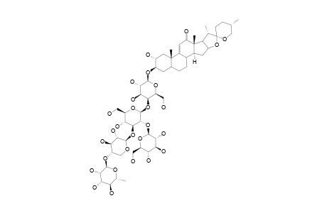 9,11-DEHYDROMANOGENIN-3-O-[O-BETA-D-GLUCOPYRANOSYL-(1->2)-O-[O-ALPHA-L-RHAMNOPYRANOSYL-(1->4)-BETA-D-XYLOPYRANOSYL-(1->3)]-O-BETA-D-GLUCOPYRANOSYL