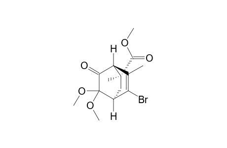 Methyl (1R*,2S*,4R*)-5-bromo-8,8-dimethoxy-2,6-dimethyl-7-oxobicyclo[2.2.2]oct-5-ene-2-carboxylate