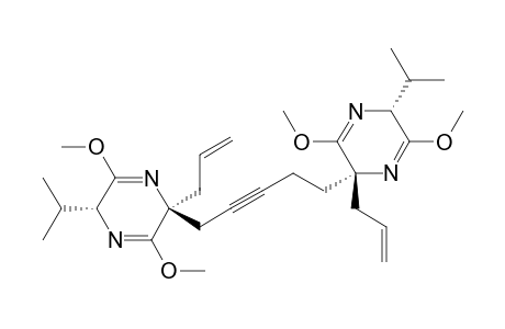 1-[(2R,5S)-5-Allyl-2,5-dihydro-2-isopropyl-3,6-dimethoxypyrazin-5-yl]-5-[(2R,5S)-5-allyl-2,5-dihydro-2-isopropyl-3,6-dimethoxypyrazin-5-yl]pent-2-yne