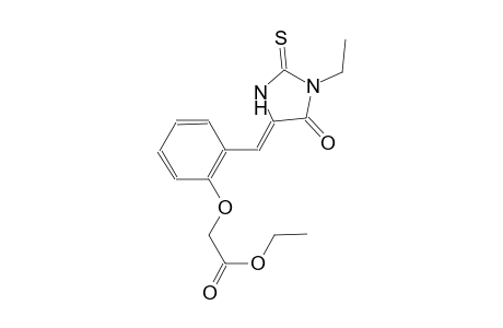 ethyl {2-[(Z)-(1-ethyl-5-oxo-2-thioxo-4-imidazolidinylidene)methyl]phenoxy}acetate