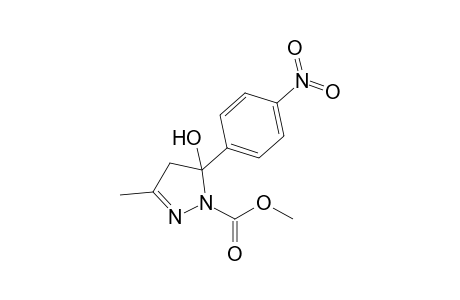 Methyl 4,5-dihydro-5-hydroxy-5-(4-nitrophenyl)-3-methylpyrazole-1-carboxylate