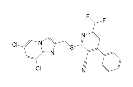 2-{[(6,8-dichloroimidazo[1,2-a]pyridin-2-yl)methyl]sulfanyl}-6-(difluoromethyl)-4-phenylnicotinonitrile
