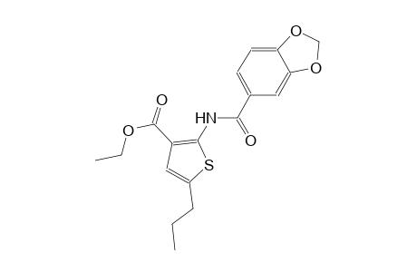 ethyl 2-[(1,3-benzodioxol-5-ylcarbonyl)amino]-5-propyl-3-thiophenecarboxylate