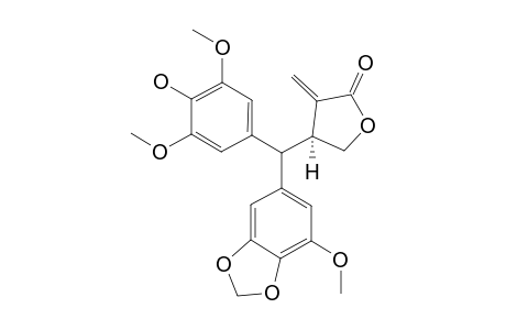 (3-S)-2-METHYLENE-3-[(5'-METHOXY-3',4'-METHYLENEDIOXYPHENYL)-(4''-HYDROXY-3'',5''-DIMETHOXYPHENYL)-METHYL]-BUTYROLACTONE