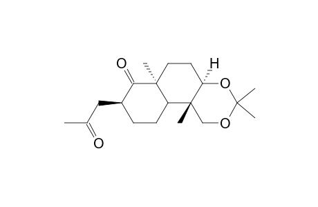 (-)-(4a.alpha.,6a.alpha.,8.beta.,10.beta.,10b.alpha.)-decahydro-3,3,6a,10b-tetramethyl-8-(2-oxopropyl)-7H-naphtho[2,1-d][1,3]dioxan-7-one