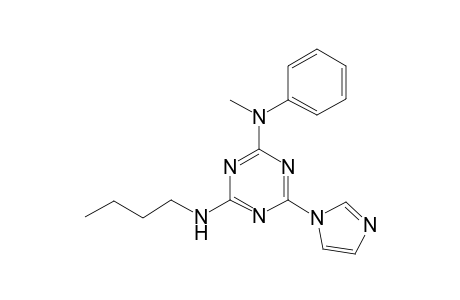 2-N-butyl-6-imidazol-1-yl-4-N-methyl-4-N-phenyl-1,3,5-triazine-2,4-diamine