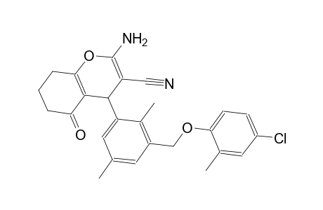 2-amino-4-{3-[(4-chloro-2-methylphenoxy)methyl]-2,5-dimethylphenyl}-5-oxo-5,6,7,8-tetrahydro-4H-chromene-3-carbonitrile