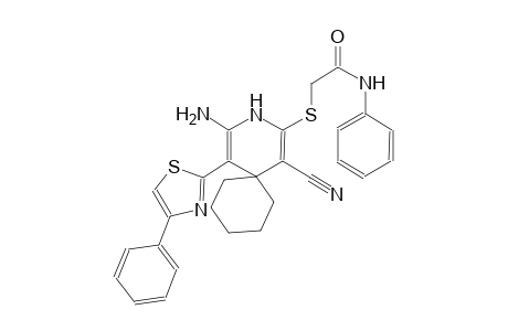 2-{[4-amino-1-cyano-5-(4-phenyl-1,3-thiazol-2-yl)-3-azaspiro[5.5]undeca-1,4-dien-2-yl]sulfanyl}-N-phenylacetamide