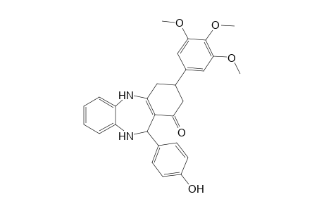 11-(4-Hydroxyphenyl)-3-(3,4,5-trimethoxyphenyl)-2,3,4,5,10,11-hexahydro-1H-dibenzo[b,e][1,4]diazepin-1-one