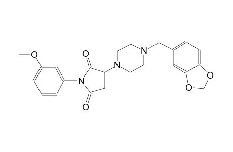2,5-pyrrolidinedione, 3-[4-(1,3-benzodioxol-5-ylmethyl)-1-piperazinyl]-1-(3-methoxyphenyl)-