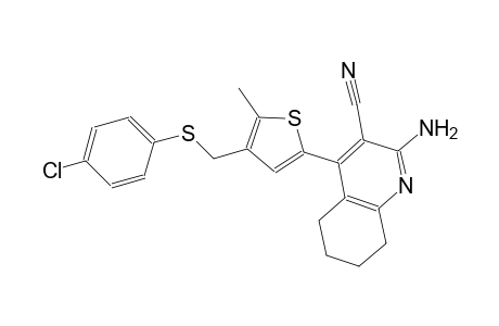 2-amino-4-(4-{[(4-chlorophenyl)sulfanyl]methyl}-5-methyl-2-thienyl)-5,6,7,8-tetrahydro-3-quinolinecarbonitrile
