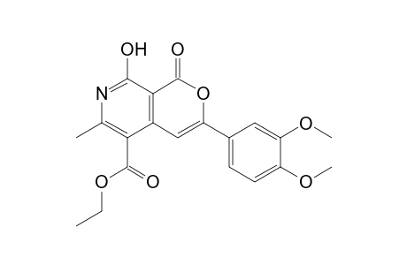 Ethyl 8-hydroxy-6-methyl-1-oxo-3-(3,4-dimethoxyphenyl)-1H-pyrano[3,4-c]pyridine-5-carboxylate