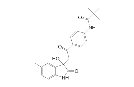 N-{4-[(3-hydroxy-5-methyl-2-oxo-2,3-dihydro-1H-indol-3-yl)acetyl]phenyl}-2,2-dimethylpropanamide