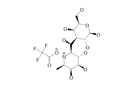 3-DEOXY-3-[(1'S)-2',6',7'-TRIDEOXY-2',6'-IMINO-BETA-D-GLYCERO-L-MANNO-HEPTITOL-1'-YL]-BETA-D-GALACTOSE-TRIFLUOROACETATE