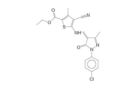 Ethyl 5-([1-(4-chlorophenyl)-3-methyl-5-oxo-2-pyrazolin-4-ylidene]methylamino)-4-cyano-3-methyl-2-thiophenecarboxylate
