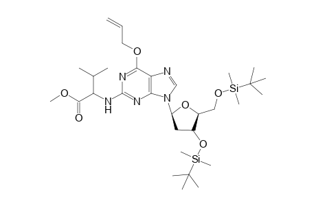 6-O-Allyl-3',5'-bis-O-(tert-butyldimethylsilyl)-2'-deoxy-2-N-(1-methoxycarbonyl-2-methylpropyl)guanosine